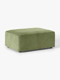 Pouf en velours côtelé Melva, larg. 99 x prof. 72 cm, Velours côtelé vert olive, larg. 99 x prof. 72 cm