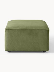 Pouf en velours côtelé Melva, larg. 99 x prof. 72 cm, Velours côtelé vert olive, larg. 99 x prof. 72 cm