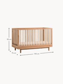 Höhenverstellbares Babybett Pure aus Eichenholz, 70 x 140 cm, Eichenholz, Eichenholz, B 70 x L 140 cm