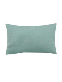 Mintgroene fluwelen kussenhoes Caja met goudkleurig borduursel, 100% polyester fluweel, Mintgroen, 30 x 50 cm