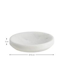 Marmeren zeephouder Lux, Marmer, Wit, Ø 12 x H 3 cm