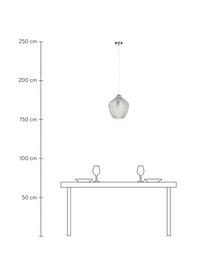 Závěsné svítidlo z tónovaného skla Lee, Šedá, transparentní, chromová, Ø 27 cm, V 33 cm