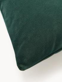 Samt-Kissenhülle Imala mit winterlichem Motiv, 100 %  Polyester, GRS-Zertifiziert, Dunkelgrün, B 30 x L 50 cm