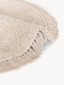 Alfombra redonda artesanal de algodón Daya, Beige claro, Ø 110 cm (Tamaño S)