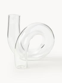 Handgefertigte Vase Zaida, Glas, Transparent, B 11 x H 12 cm