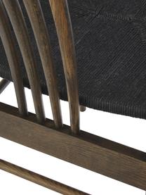 Stoel York, Frame: eikenhout, gebeitst, Zitvlak: papieren touw, gevlochten, Zwart, donkerbruin, B 54 x D 54 cm