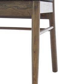 Silla con reposabrazos York, Estructura: madera de roble curtida, Asiento: cuerda trenzada, Negro, marrón oscuro, An 54 x F 54 cm