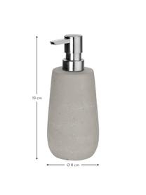 Dispenser sapone Belmont, Contenitore: cemento, Testa della pompa: metallo, Grigio, Ø 8 x Alt. 19 cm