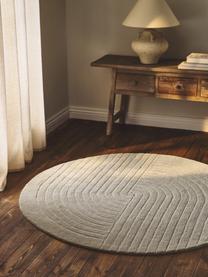 Tapis rond en laine tuftée main Mason, Gris clair, Ø 120 cm (taille S)