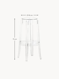 Designová barová stolička Charles Ghost, Polykarbonát, Transparentní, Ø 46 cm, V 75 cm