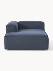 Ottomane-Eckmodul Lennon, Bezug: 100 % Polyester Der strap, Gestell: Massives Kiefernholz FSC-, Füße: Kunststoff, Webstoff Dunkelblau, B 119 x T 180 cm, Eckteil links