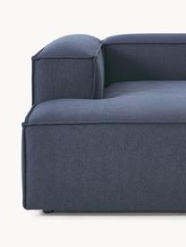 Chaise longue hoekmodule Lennon, Bekleding: 100% polyester De slijtva, Frame: massief grenenhout, multi, Poten: kunststof Dit product is , Geweven stof donkerblauw, B 119 x D 180 cm, hoekdeel links