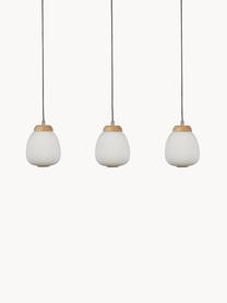 Cluster hanglamp Ella, Decoratie: hout, Gebroken wit, eucalyptushout, B 79 x H 20 cm