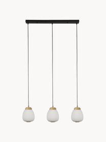 Lampa wisząca Ella, Złamana biel, jasne drewno naturalne, S 79 x W 20 cm