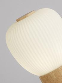Lampa wisząca Ella, Złamana biel, jasne drewno naturalne, S 79 x W 20 cm
