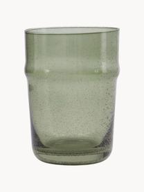 Bicchieri per acqua con bolle d'aria Rain 2 pz, Vetro, Verde salvia semitrasparente, Ø 8 x Alt. 11 cm, 310 ml