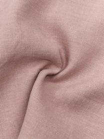 Poszewka na poduszkę z lnu z frędzlami Luana, 100% len, Brudny różowy, S 30 x D 50 cm