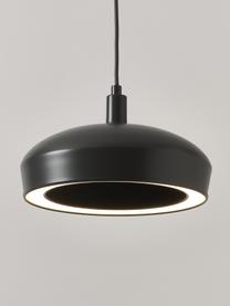 Lámpara de techo redonda LED Alva, Cable: cubierto en tela, Gris antracita, Ø 28 x Al 150 cm