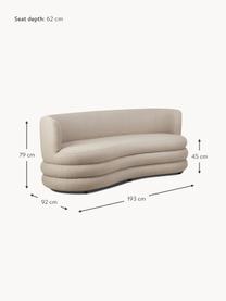 Divano di design 3 posti in bouclé Solomon, Rivestimento: 100% poliestere 35.000 ci, Struttura: legno di abete massiccio,, Piedini: plastica Questo prodotto , Bouclé beige, Larg. 193 x Prof. 92 cm