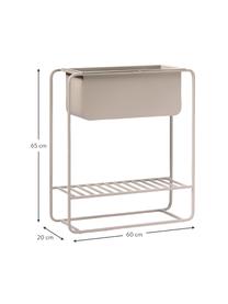 Cache-pot avec support et tablette en métal beige Cataleya, Métal, revêtement par poudre, Beige, larg. 60 x haut. 65 cm