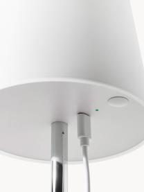 Lampada da tavolo luce regolabile con USB Fausta, Paralume: plastica, Argentato, bianco, Ø 13 x Alt. 37 cm