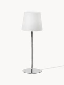 Dimbare tafellamp Fausta met USB-aansluiting, Lampenkap: kunststof, Lampvoet: gecoat metaal, Zilverkleurig, wit, Ø 13 x H 37 cm