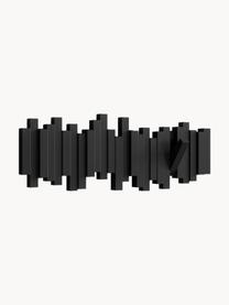 Perchero de pared de diseño Quan, Plástico, Negro, An 48 cm