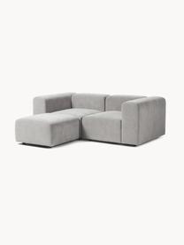 Modulares Sofa Lena (3-Sitzer) mit Hocker, Bezug: Webstoff (88% Polyester, , Gestell: Kiefernholz, Schichtholz,, Webstoff Hellgrau, B 209 x T 181 cm