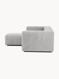 Modulares Sofa Lena (3-Sitzer) mit Hocker, Bezug: Webstoff (88% Polyester, , Gestell: Kiefernholz, Schichtholz,, Füße: Kunststoff, Webstoff Hellgrau, B 209 x T 181 cm