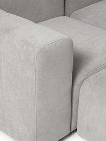 Modulares Sofa Lena (3-Sitzer) mit Hocker, Bezug: Webstoff (88% Polyester, , Gestell: Kiefernholz, Schichtholz,, Füße: Kunststoff, Webstoff Hellgrau, B 209 x T 181 cm