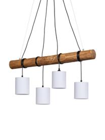 Lampa wisząca z drewna Pietro, Brązowy, biały, S 90 x W 140 cm