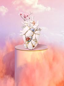 Porzellan-Vase Love in Bloom mit Gold-Dekor, H 25 cm, Vase: feines Porzellan, Dekor: 24-Karat Gold, Weiß glänzend, Bunt, B 17 x H 25 cm