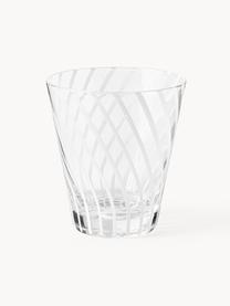 Ručne vyrobené poháre na vodu Carson, 4 ks, Sodno-vápenaté sklo, Priehľadná, biela, Ø 9 x V 10 cm