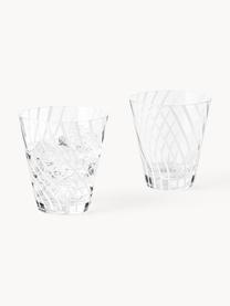 Handgefertigte Wassergläser Carson, 4 Stück, Kalknatronglas, Transparent, Weiß, Ø 9 x H 10 cm, 290 ml