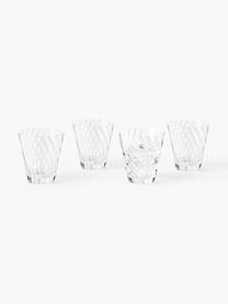Ručne vyrobené poháre na vodu Carson, 4 ks, Sodno-vápenaté sklo, Priehľadná, biela, Ø 9 x V 10 cm