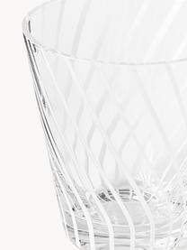 Vasos de agua artesanales Carson, 4 uds., Vidrio sódico-cálcico, Transparente, blanco, Ø 9 x Al 10 cm, 290 ml
