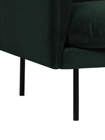 Samt-Ecksofa Moby, Bezug: Samt (Hochwertiger Polyes, Gestell: Massives Kiefernholz, FSC, Füße: Metall, pulverbeschichtet, Samt Dunkelgrün, B 280 x T 160 cm, Eckteil rechts