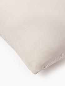Funda de almohada de percal de algodón lavado Leonora, Parte superior: 65% algodón, 30% poliéste, Reverso:  100% algodón, Beige claro, An 45 x L 110 cm