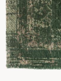 Chenilleteppich Medaillon, Chenillegarn (100 % Baumwolle), Dunkelgrün, B 80 x L 150 cm (Größe XS)