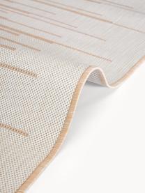 In- & outdoor vloerkleed Praiano met grafisch patroon, Bovenzijde: 70% gerecycled polypropyl, Beige, wit, B 80 x L 150 cm (maat XS)