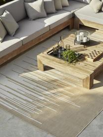 In- & outdoor vloerkleed Praiano met grafisch patroon, Bovenzijde: 70% gerecycled polypropyl, Beige, wit, B 80 x L 150 cm (maat XS)