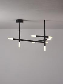 Grote LED plafondlamp Gratia, Baldakijn: gepoedercoat metaal, Zwart, wit, B 76 x H 50 cm