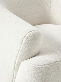 Fauteuil en tissu peluche Sofia de Rianne Meijer, Tissu bouclé blanc crème, larg. 96 x haut. 70 cm