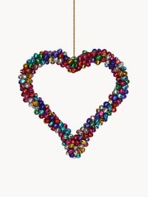 Kerstboomhanger Heart met belletjes, Gecoat metaal, Meerkleurig, B 14 x H 14 cm