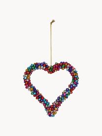 Kerstboomhanger Heart met belletjes, Gecoat metaal, Meerkleurig, B 14 x H 14 cm