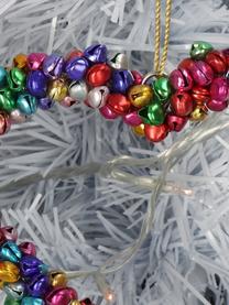 Kerstboomhanger Heart met belletjes, Gecoat metaal, Meerkleurig, B 14 x H 14 cm