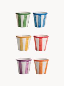 Set de tazas de espresso artesanales Righe, 6 uds., Cerámica, Multicolor, Ø 6 x Al 6 cm, 70 ml
