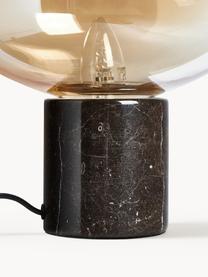 Petite lampe de chevet en marbre Alma, Ambré, brun, marbré, Ø 23 x haut. 24 cm