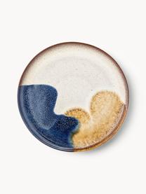 Assiettes plates artisanales avec dégradé Jules, 2 pièces, Grès cérame, Tons beiges et bleus, Ø 29 cm