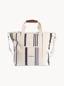 Kühltasche Strand, 40% Baumwolle, 40% Polyester, 15% Wasserferstes Vinyl, 5% Leder, Cremeweiß, Anthrazit, B 41 x H 51 cm